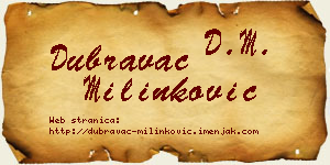 Dubravac Milinković vizit kartica